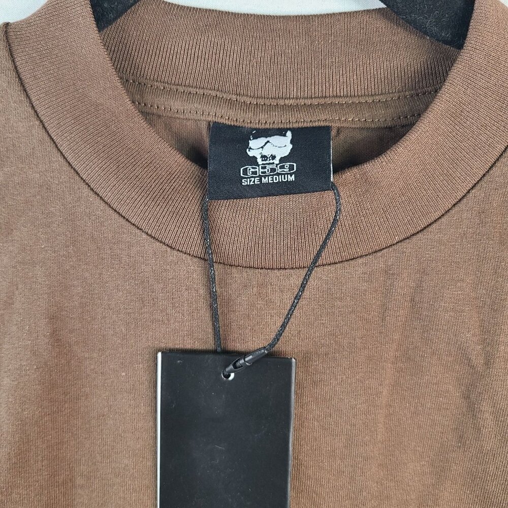 NWT G59 Brown Graphic T-Shirt Size Medium Cotton Skull Logo Streetwear Tee - Picture 3 of 7